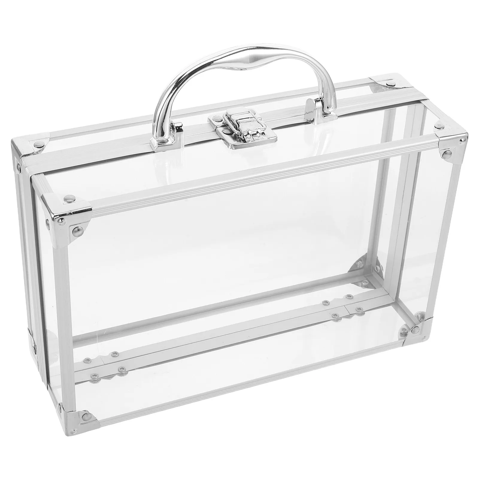 Transparent Book Case with Handle Large Capacity Clear Organizer Waterproof Storage Box for Home School Office Book Storage