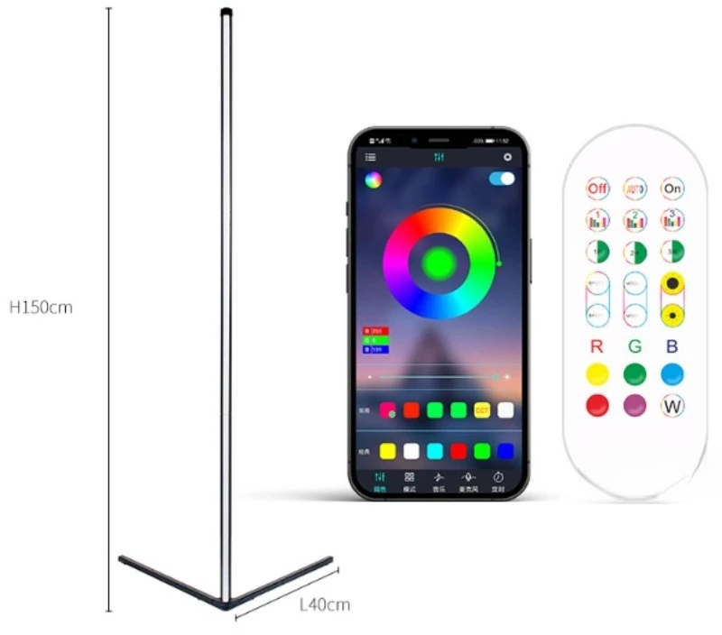 

Светоизлучающий диод, угловой напольный светильник, изменение цвета, приложение с дистанционным управлением, USB-накопитель, источник питания, музыкальный ритм, следящий