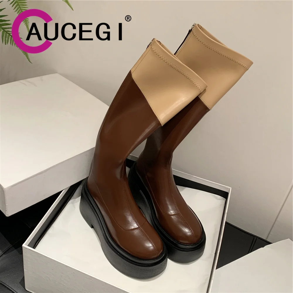 aucegi-bottes-hautes-astronomiques-en-cuir-pu-pour-femme-chaussures-rondes-Elegantes-plate-forme-optique-mode-mixte-document-automne-hiver