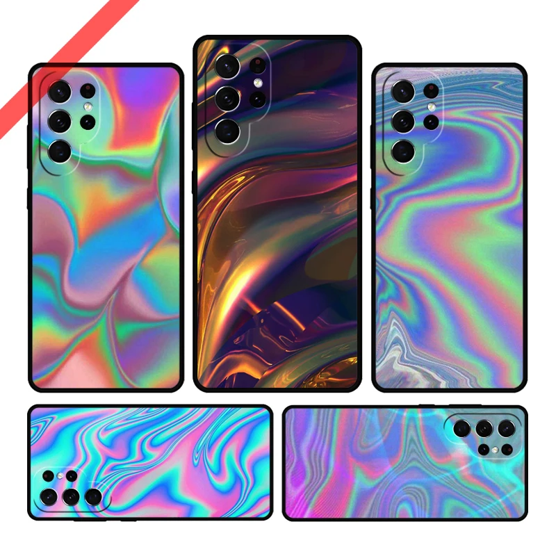 Holographic Iridescence Phone Case For Samsung Galaxy S20 FE S21 S10 S23 Plus S24 S22 Ultra Coque Note20 Note10 S9 S8 Cover Capa