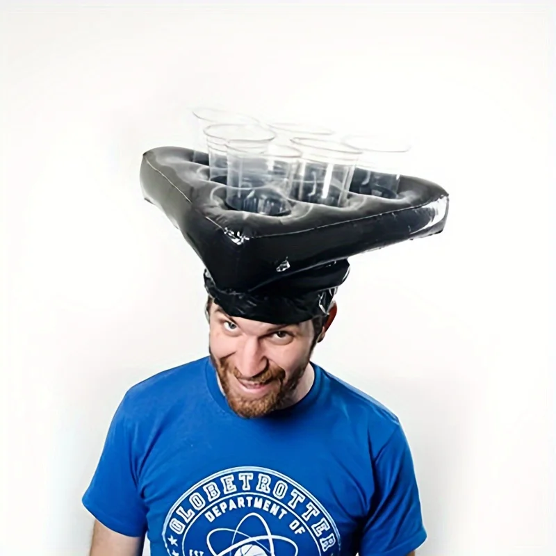 Inflatable Beer Hat Ring Toss Game-Perfect Outdoor Parties Family Gatherings Bar Drinking Games-Durable PVC Material (Hat Only)