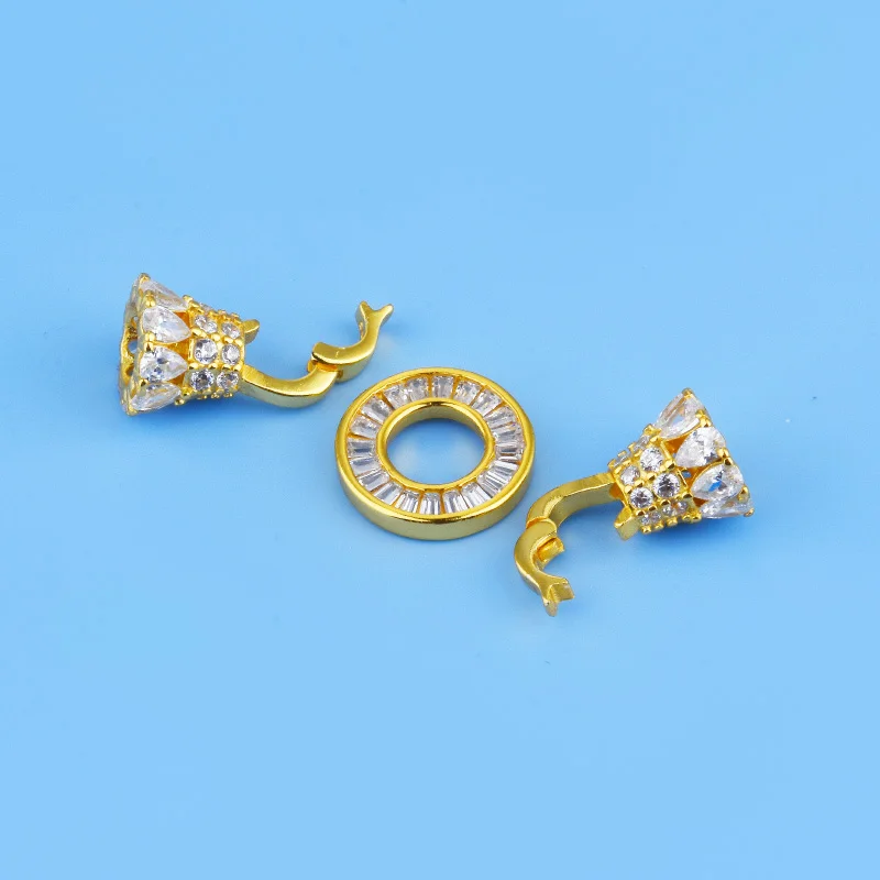 925 pure silver luxury handcrafted bracelet with diamond pendant and handcrafted connecting clasp - view 5