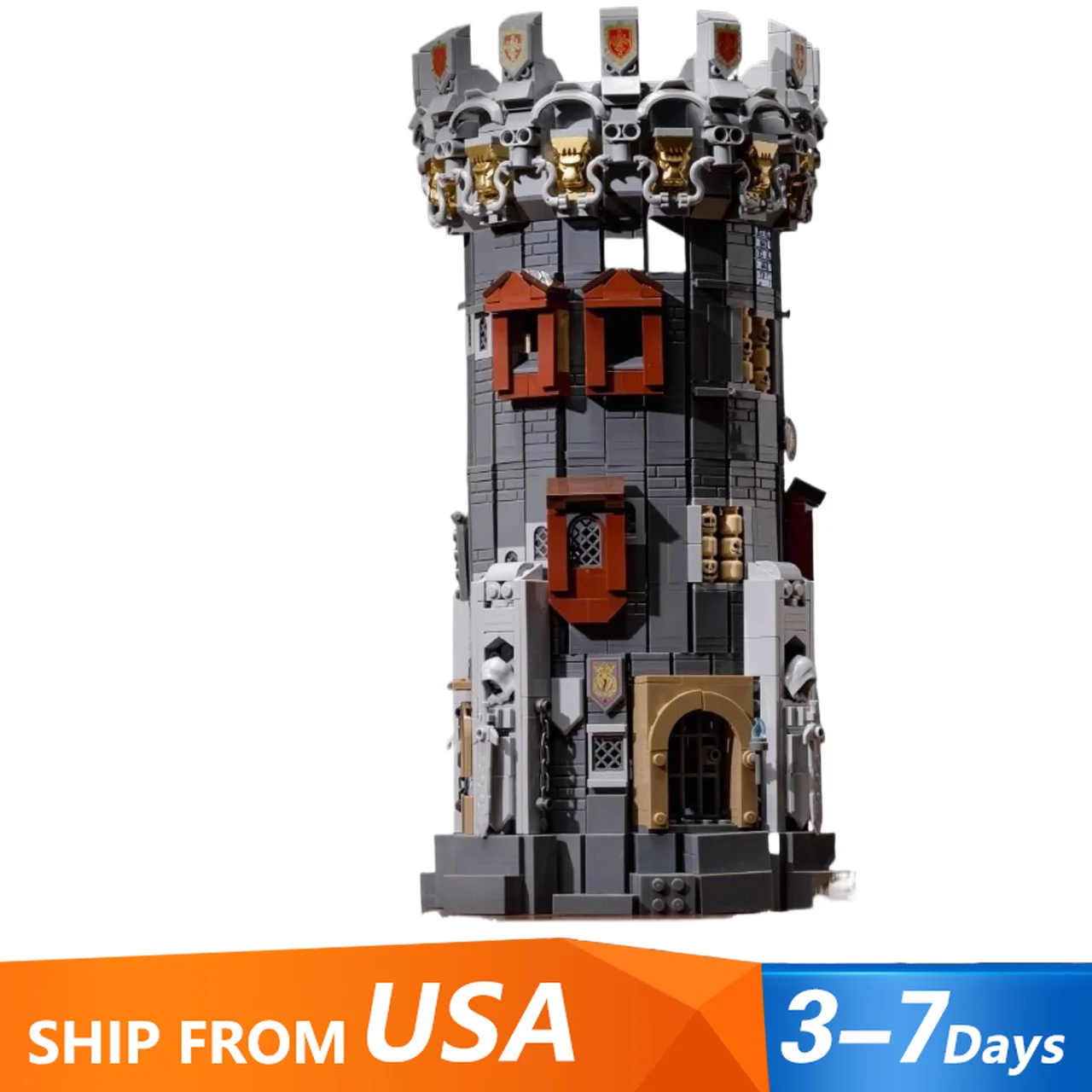 1818PCS Middle Ages Wizard Tower Model Building Blocks Magic World Stone Pagoda Architecture Model Ideas DIY Toy Adult Xmas Gift