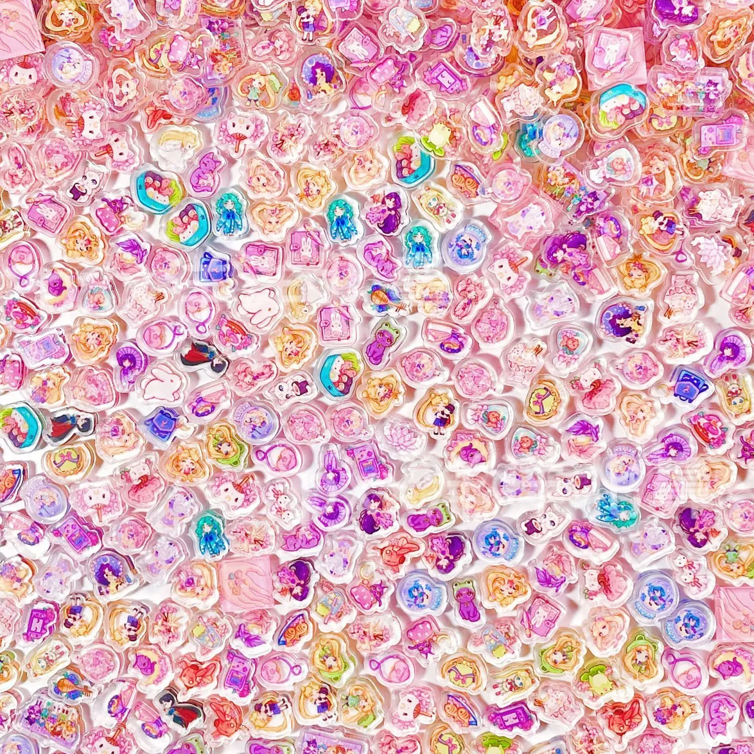 

Sailor Moon 1cm 2cm 4cm double-layer acrylic pieces handmade DIY anime cartoon free shaking accessories