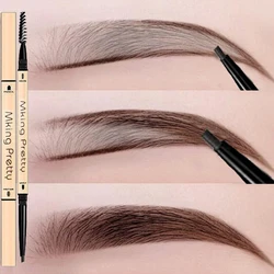 1PC Ultra-thin Eyebrow Pencil Waterproof Smudge Natural Brown Gray Black Color Double Head Eyebrows Pen Tattoo Makeup Cosmetic