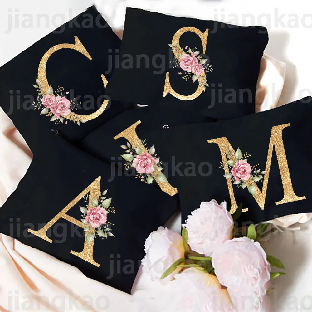 

Bridesmaid Makeup Bags Floral Letter Print Cosmetic Case Bridal Bachelorette Party Necessary Make Up Pouch Wedding Shower Gifts