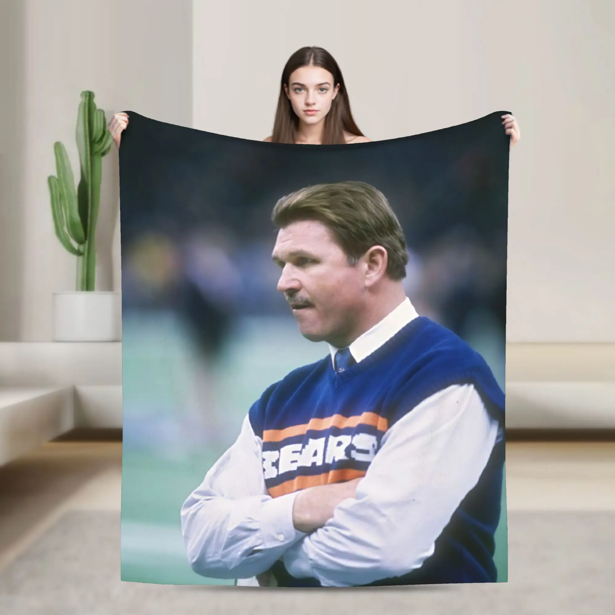 Super Soft RIP Mike Ditka Throw Blanket Premium Fleece Flannel Lightweight  Bed Blanket Cozy Fluffy Blankets All Season Use