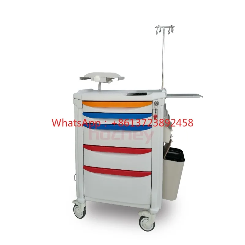 

MEDICAL hospital trolley 5 drawers anesthesia emergency crash medicine cart drugs trolley