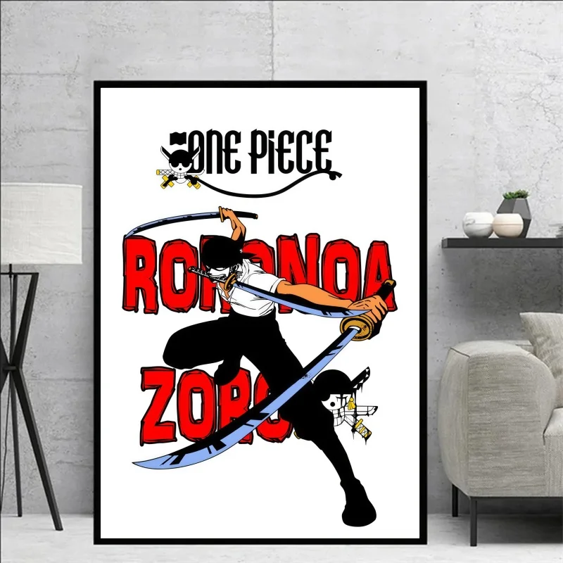 Anime One Piece Luffy Peripherals Posters Art Wall Canvas Painting for Kids Bedroom Decor Gifts Unframed Canvas Print HD Poster