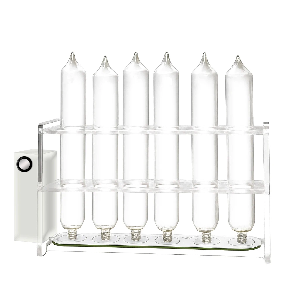 Support de présentation en acrylique pour 6 tubes de gaz inertes, base de tube lumineuse en verre, pour gaz rares et gaz d'excitation lumineux, pour stockage en laboratoire