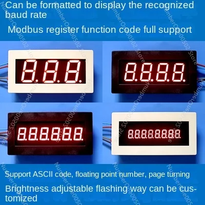 96x48 3、4、6、8 Bit Modbus RTU Digital Tube RS485 Meter Head PLC Serial LED Display