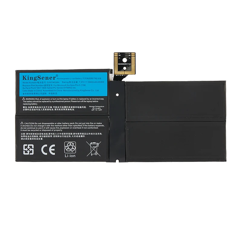 KingSener DYNM02 G3HTA038H akumulator do laptopa Microsoft Surface Pro 5 1796, Pro 6 1807 1809 12.3 ''tablet serii 7.57V 5940mAh — zdjęcie produktu 7