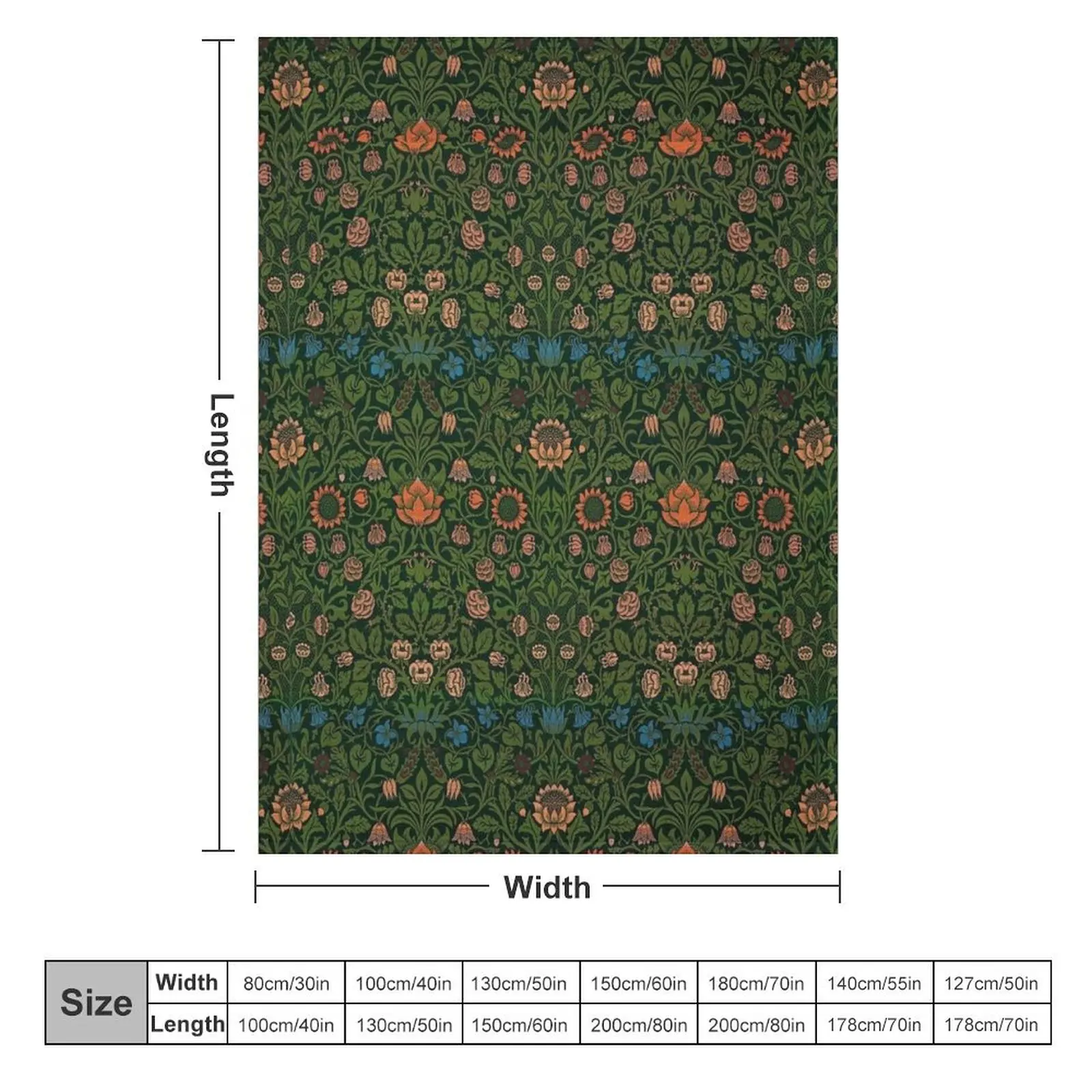 Violet and Columbine by William Morris, 1883 Throw Blanket bed plaid Blankets For Bed Blankets