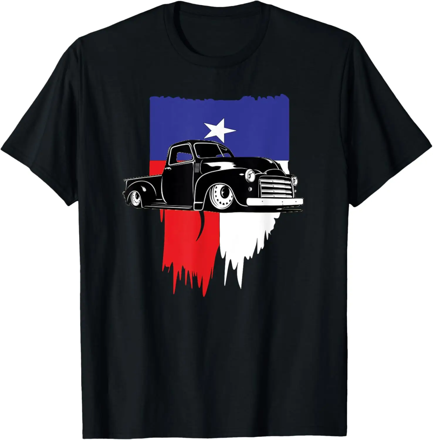 Vintage Hot Rod Truck American Flag. Mens Texas Lowrider T-Shirt