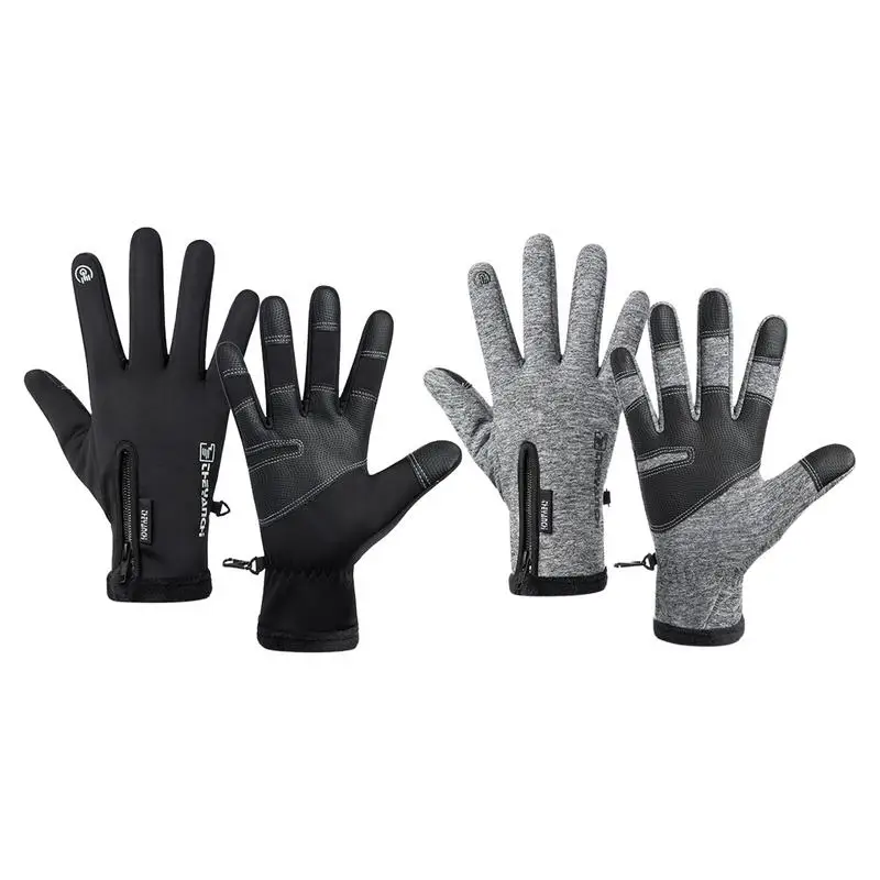 

Winter Touch Gloves Full Finger Bicycle Gloves Windproof Touchscreen Warm Gloves Waterproof Anti Slip Gloves With Zipper
