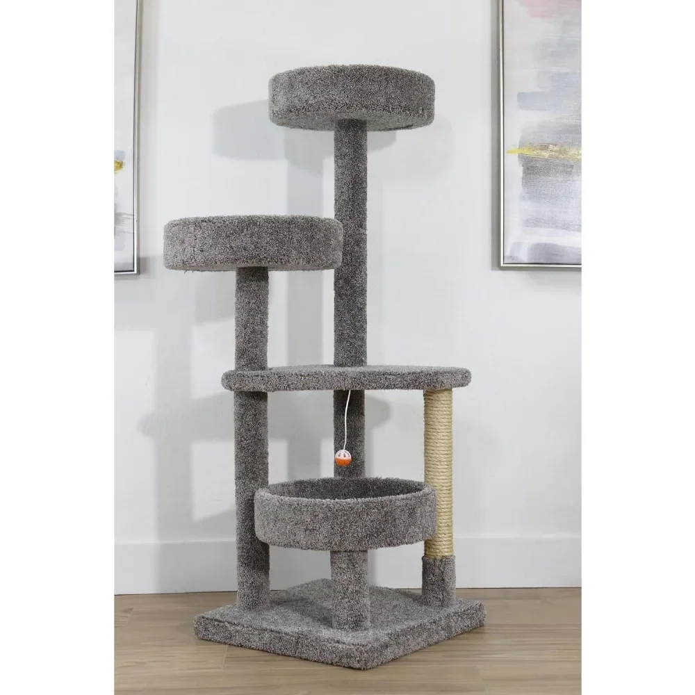 

"Solid Wood Sturdy Cat Tower with Beds – Elegant Wooden Cat Tree for Living Room, Bedroom or Corner Space"