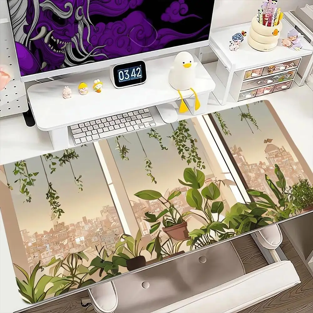

Green Plants Mouse Pad 900x400MM Large Gaming Mousepad Keyboard Gamer Rubber Anti-wrinkle Anti-Slip Bottom Desk Mat