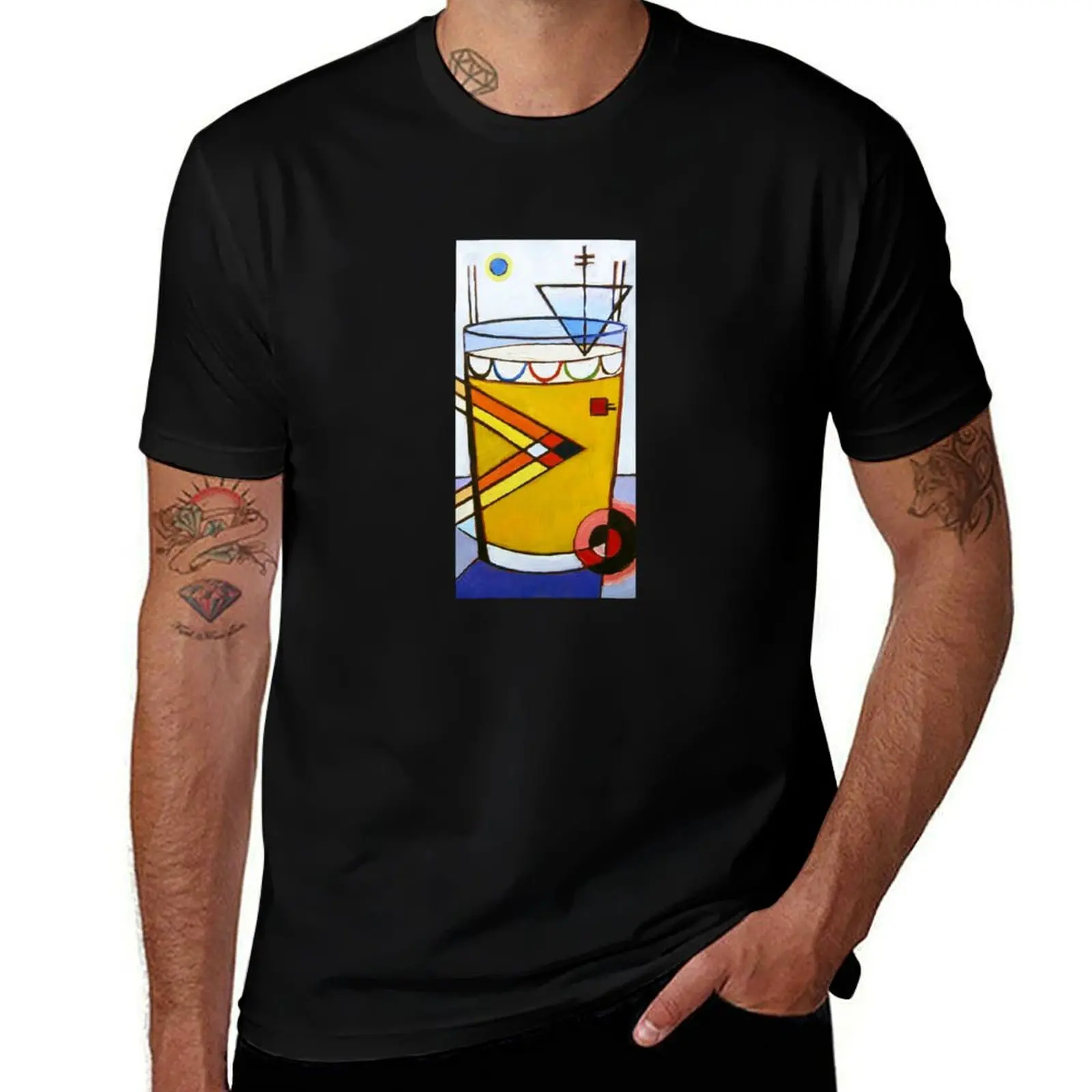 Kandinsky Beer Pint T-Shirt Basic Crew Neck Short Sleeve Top T-Shirt