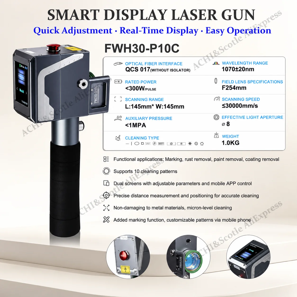 JPT 300W 2-IN-1 Pulsed Laser Cleaner & Marking Paint Oil Graffiti Removal for Metal Wood & Wall Surfaces | Non-Damaging EU Stock