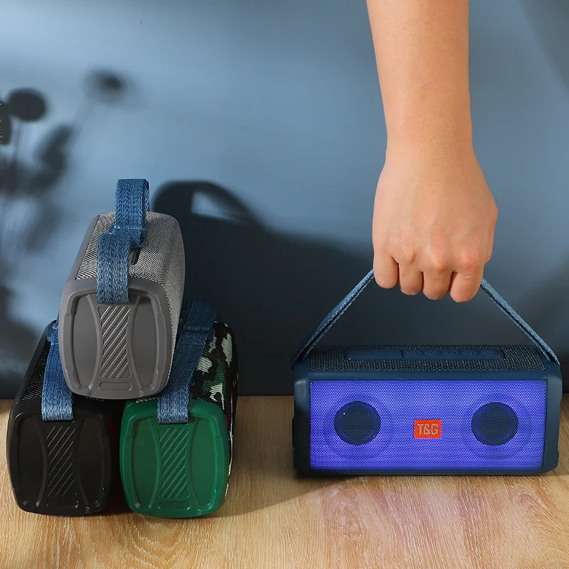 Портативная Bluetooth-Колонка T & G TG345, беспроводной водонепроницаемый сабвуфер, уличный басовый громкий динамик светодиодный светильник кой