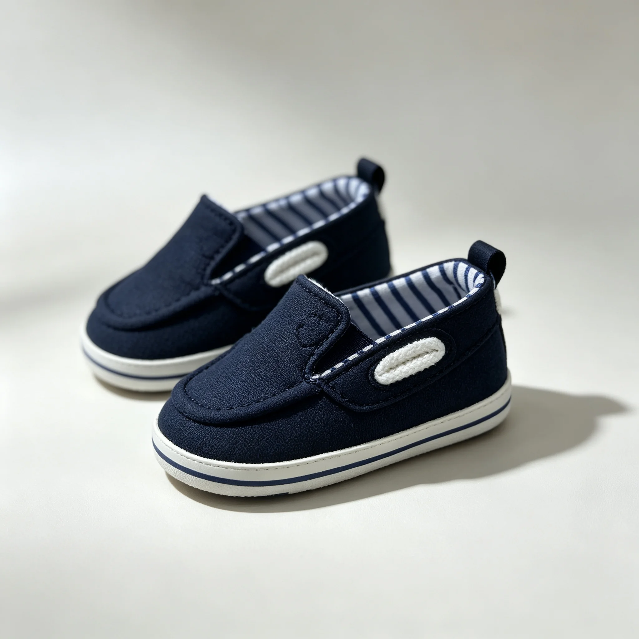 Baby Boys Loafers Shoes 0-18 Months Infant Canvas Fabric Slip-on Soft Sole Anti-slip Toddler Dress Shoes First Walkers