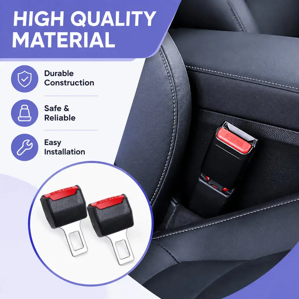 Car Seat Belt Extender Safety Belt Buckle Extension for Pregnant Women Plus Size Drivers Easier Buckling Added Reach