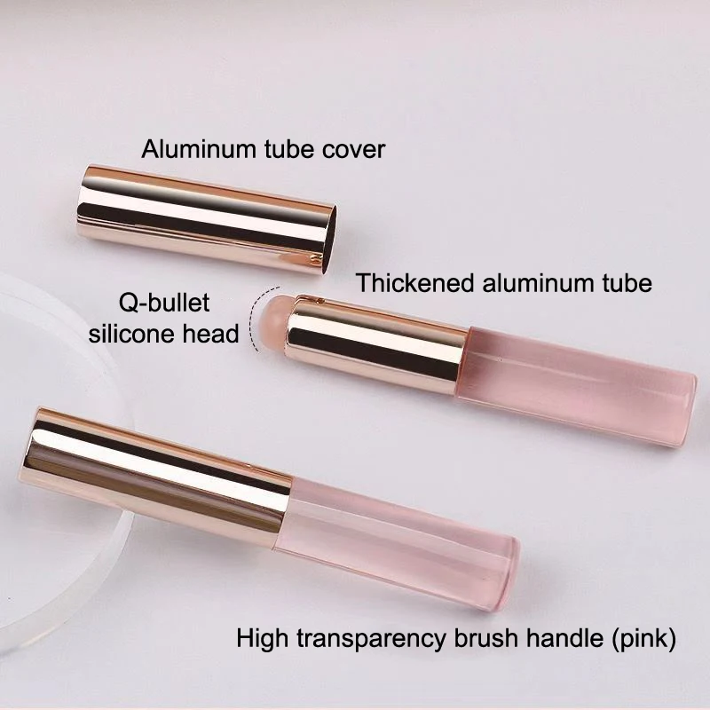 Pincel de silicona para labios con tapa, de cabeza redonda brocha de maquillaje, aplicador de lápiz labial, multiusos, Mini cepillo corrector, herramienta de maquillaje portátil