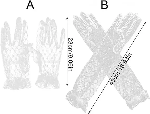 Guantes de encaje transparentes para fiesta de té, guantes de dedo de moda, accesorios de graduación para mujeres y niñas