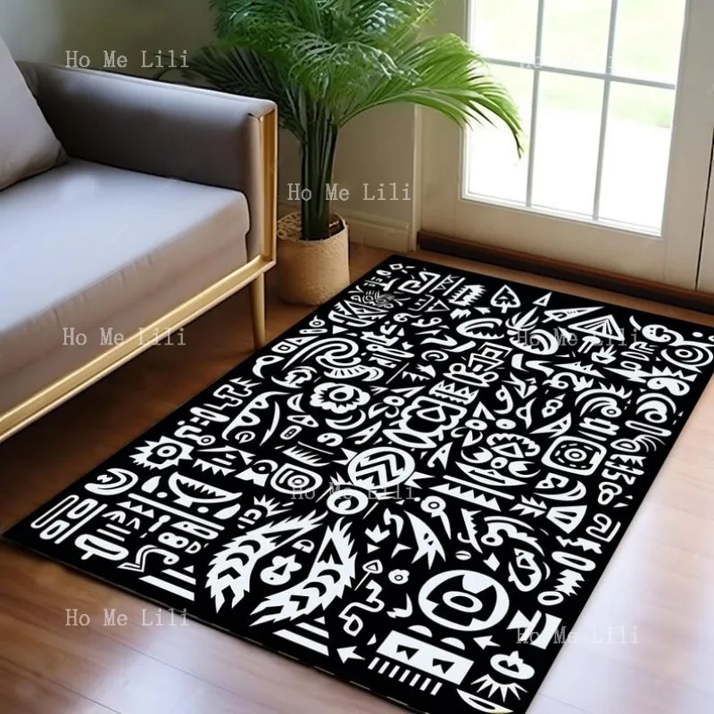 

Savannah Area Rugafrican Runnerafrocentric Non Slip Carpetsafari Ethnic Floor Artmachine Washable Carpetblack White Mat