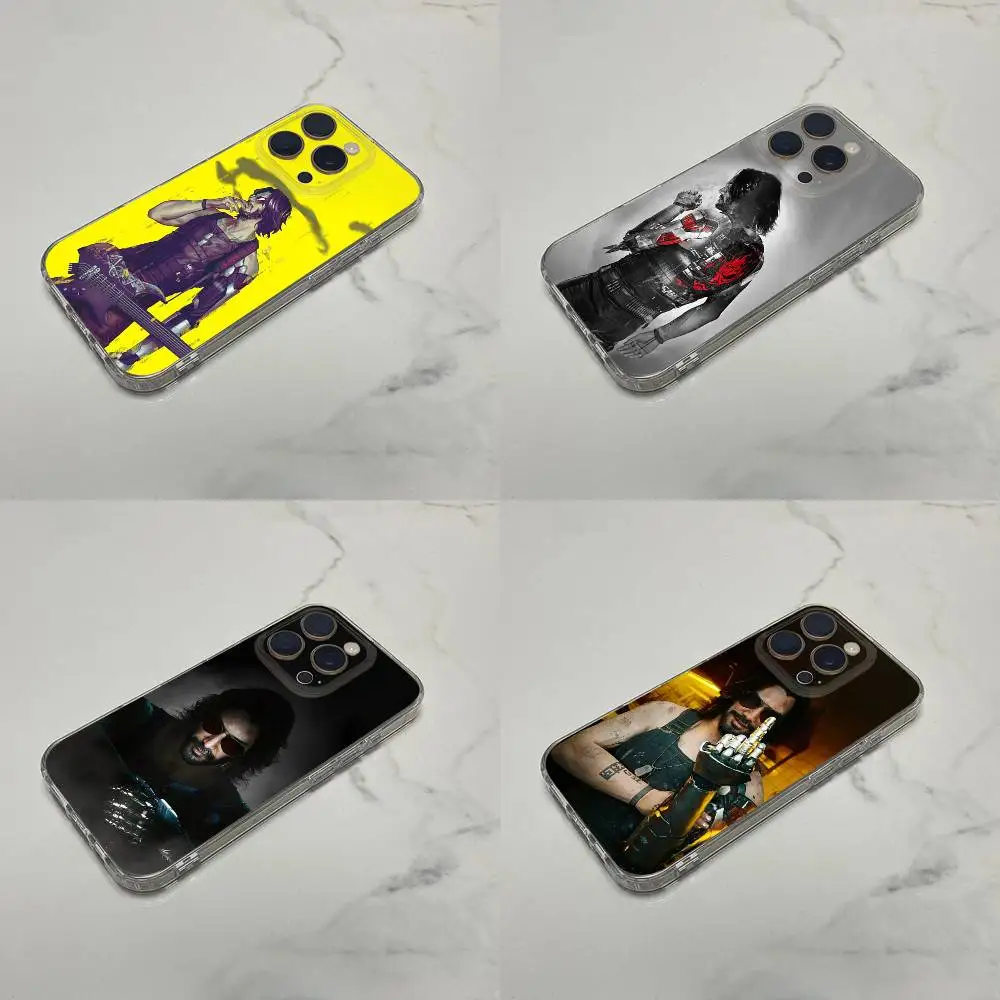 

C-Cyberpunk J-Johnny Silverhand Phone Case For iPhone 17,16,15,14,13,12,11 Plus,Pro,Max,Plus,E,SE4,Mini Transparent Box