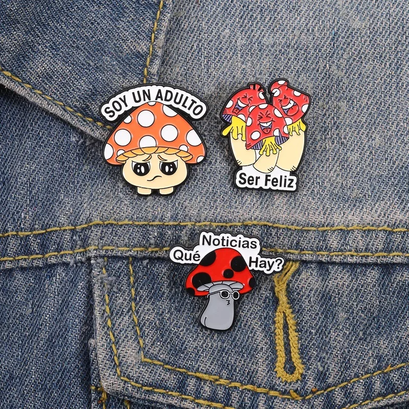 Enamel Pin Creative Mushroom Man Brooch Unique Badge Niche Fashion Accessories Brooches for Women's Clothing Badges on Backpack