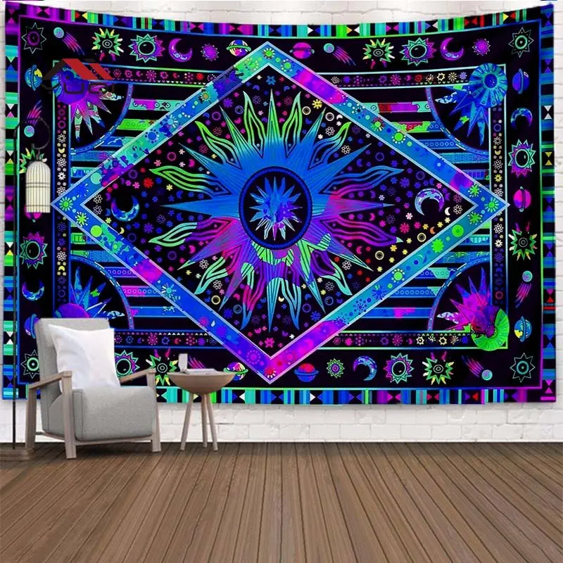 

Sun and Moon Bohemian Tapestry Home Decoration Art Tapestry Background Wall Sofa Tapestry Aesthetic Room Decor 6 Sizes