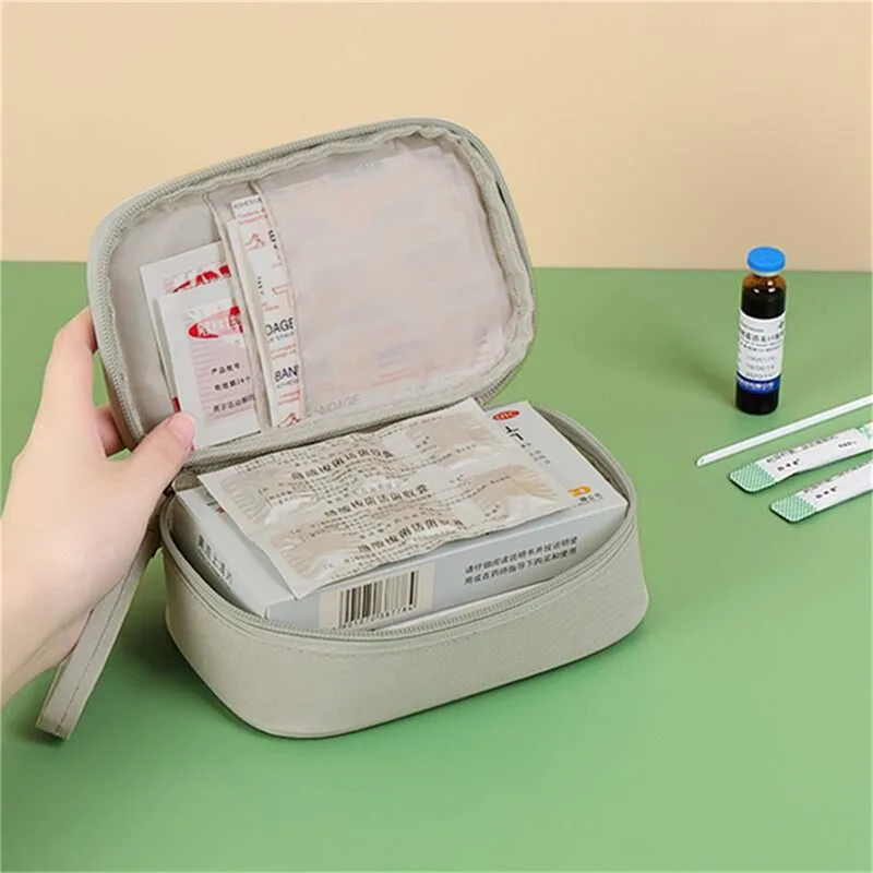 Minimalist Zipper Medicine Storage Bag Portable Travel First Aid Kit Lightweight Medical Emergency