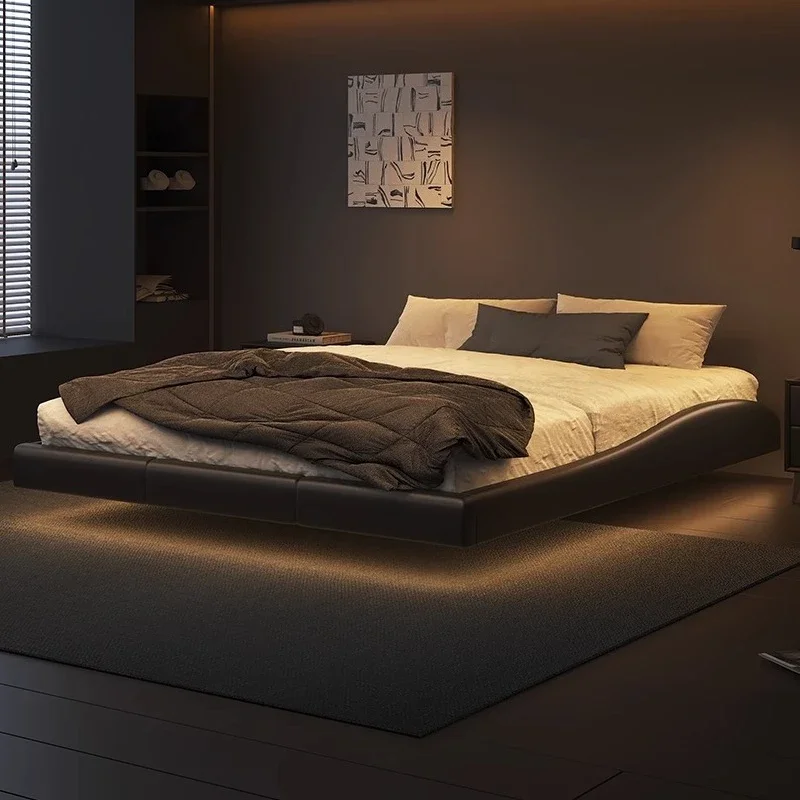 Floating Lights Beds Bedroom 200×180cm Italian Adults Luxury Double Bed Loft Sleeper Modern Camas De Dormitorio Furniture