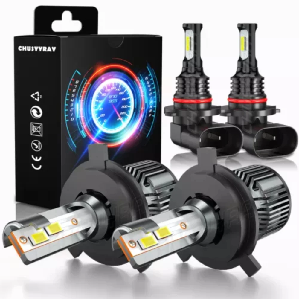 

4pc LED H4+9145 6000K Bulb 12V 100W 20000LM Headlight + Fog Light Super Bright Blubs For Toyota Solara 1999-2001 Canbus No Error
