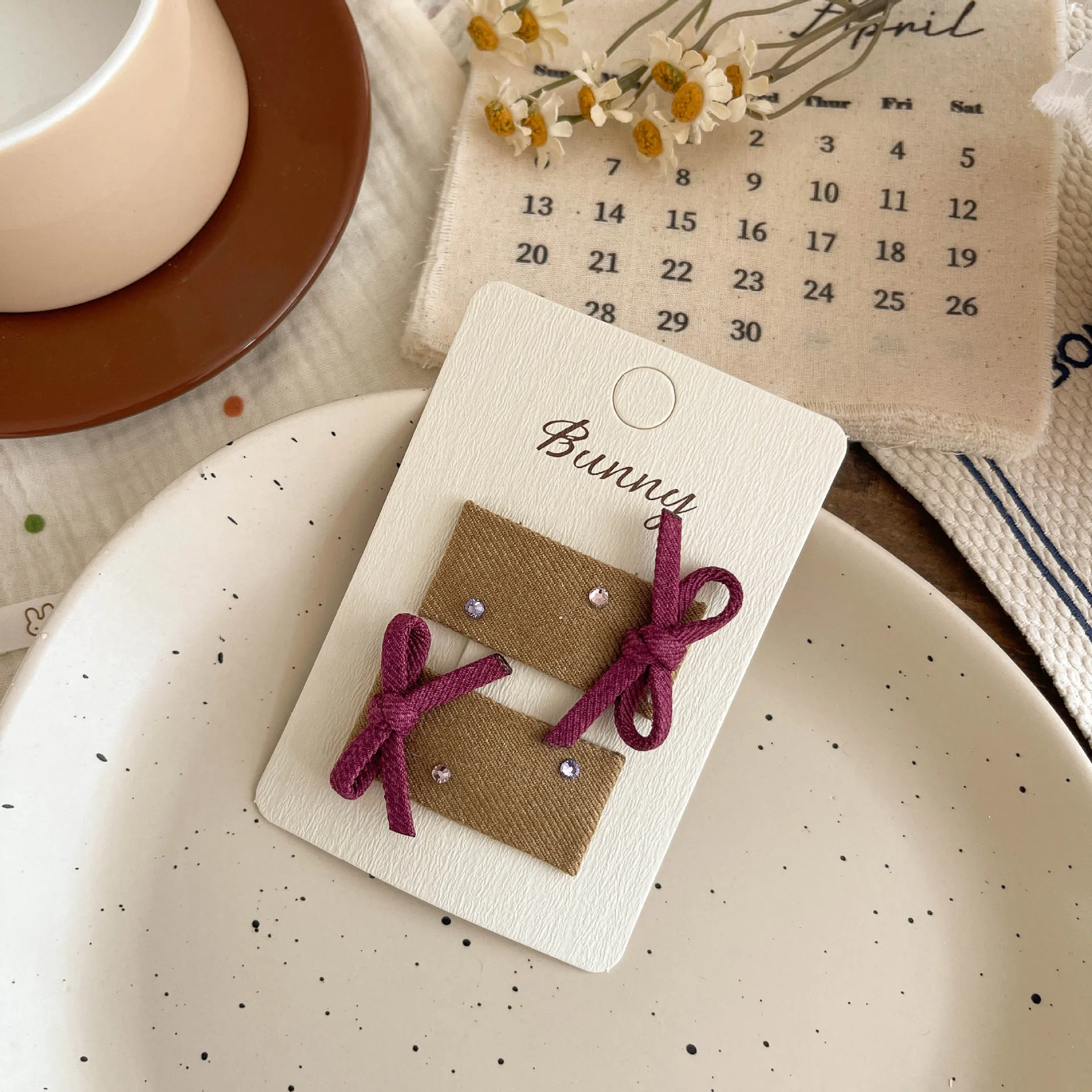 2pcs Baby Bows Hair Clips for Girls Snap Clip Children Hair Accessories Kids Side Toddler Bobby Clip Fabric Diamond Hairclips - Image 6