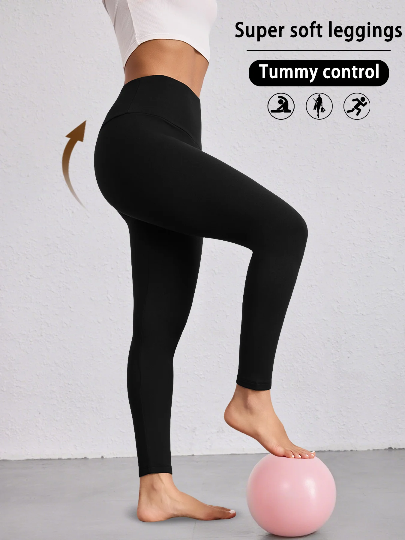 Women's Super Soft Leggings High Waisted Tummy Control No See Through Workout Yoga Running Athletic Leggings
