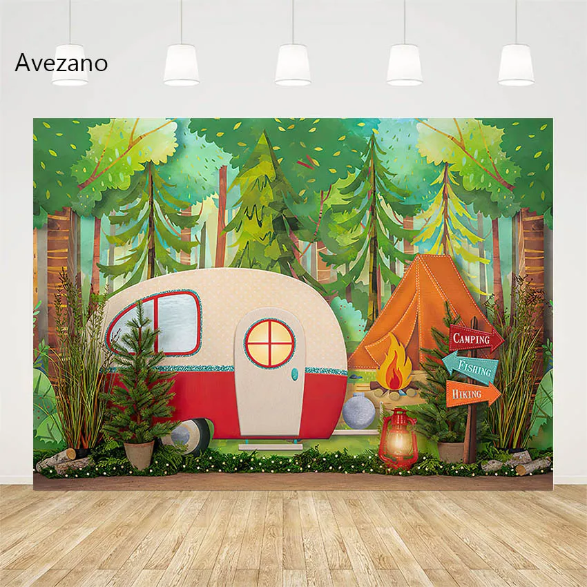 

Avezano Background for Photography Spring Forest Camping Hiking Child Kids Birthday Portrait Decor Backdrop Photo Studio Props