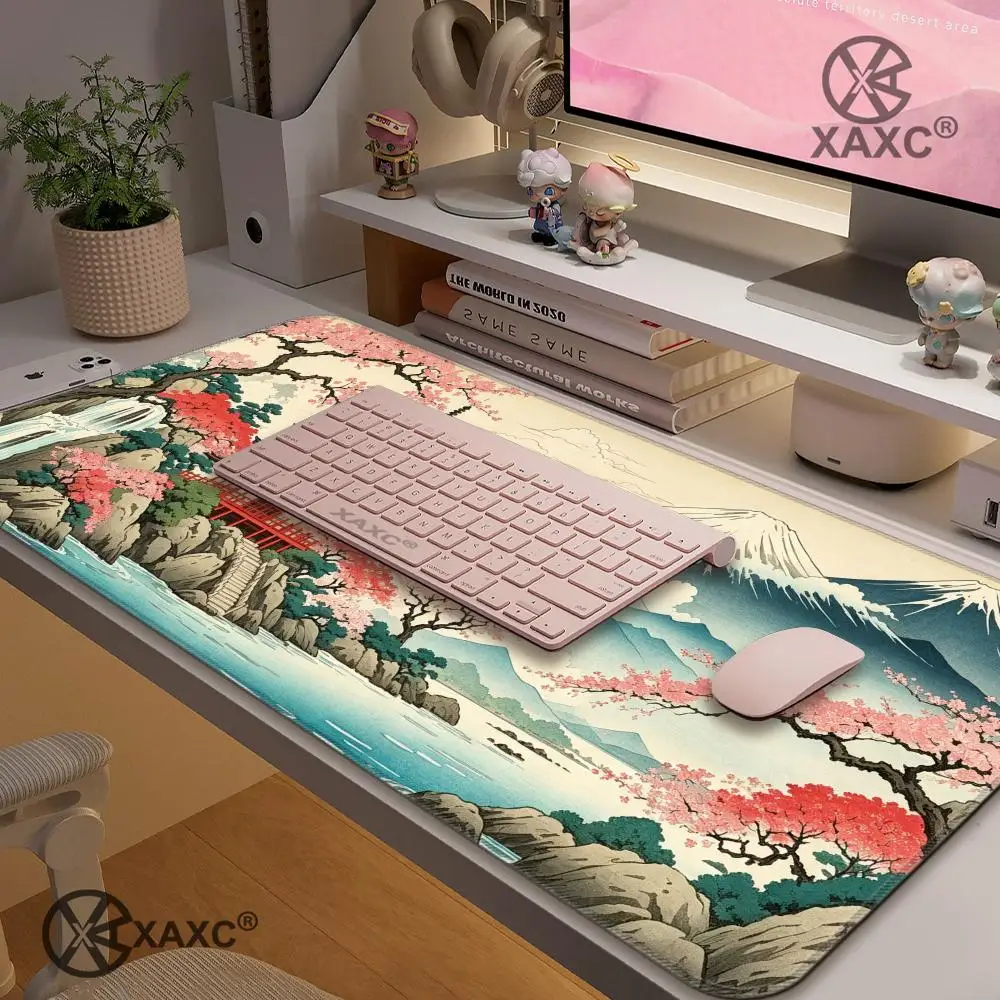Japanese Wave Mouse Pad Personalized Anime Gaming Desk Mat large keyboard desk pad non-slip rubber gaming pad carpet HYBXXC