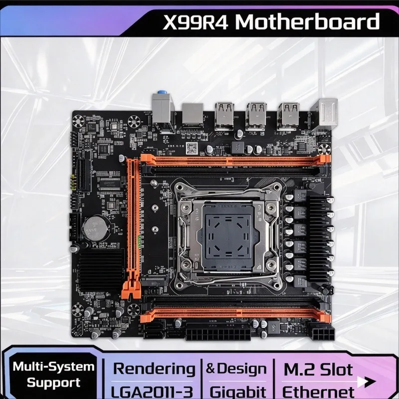 X99 Desktop Motherboard LGA2011-3 Socket DDR4 ECC RAM Supports Xeon E5 2630V4 2670V3 CPU PC Mainboard