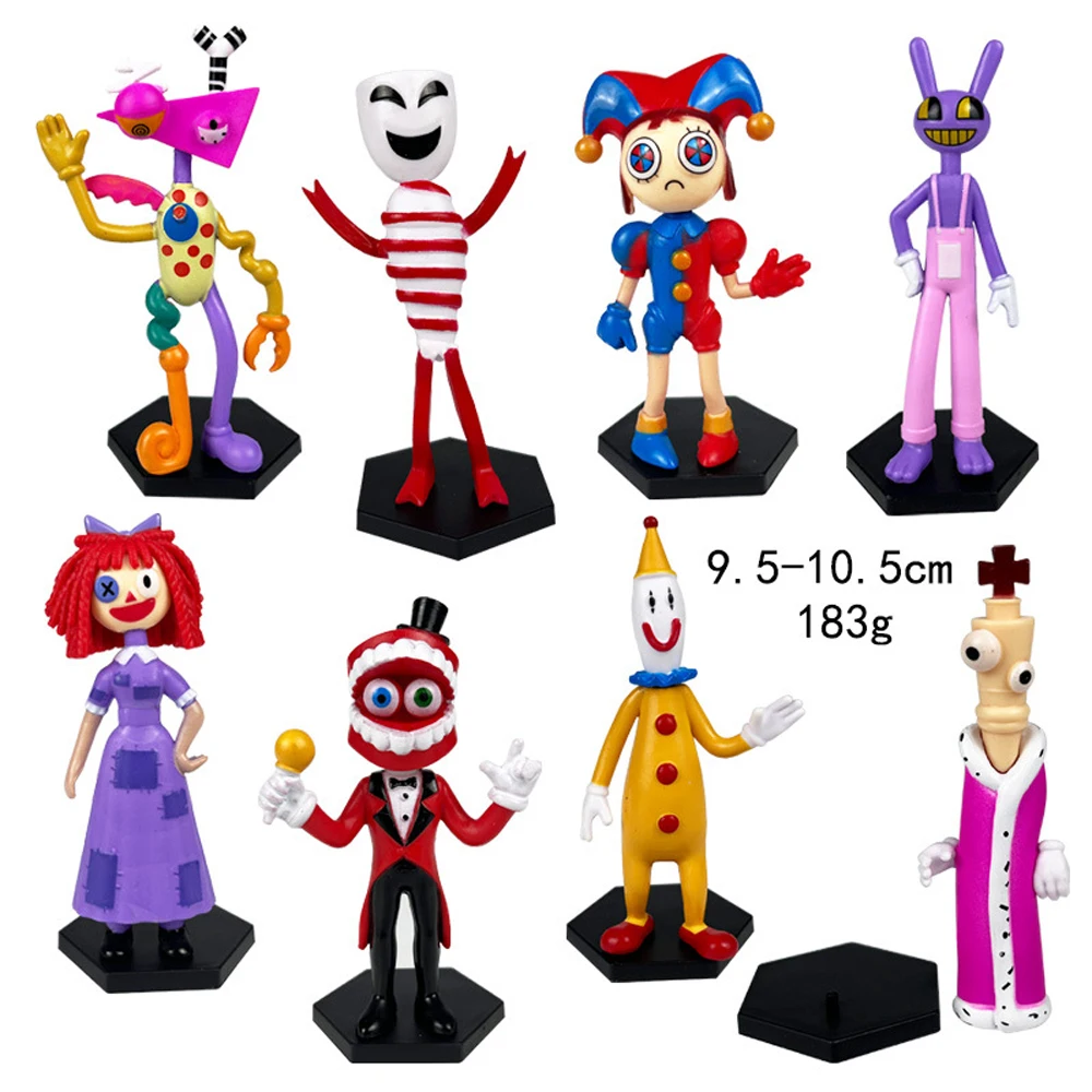 8pcs/set O Style Creative Amazing  Comic Anime Digital Circus Pomni Jax Ragatha Zooble Figure Model Gift