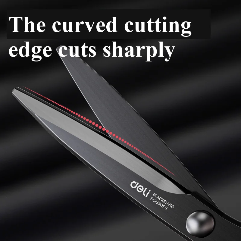 Deli 77757 Stainless Steel Scissors 220mm Multi-functional Household Office Tailor's Hand Scissors for Precision Cutting