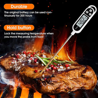 Food Thermometer Digital Display Portable Pocket Stainless Steel TP300 Coffee Thermometer For Coffee Barbecue Cooking Milk Foam