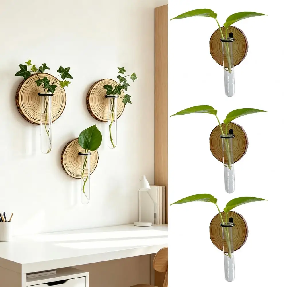 Vase Wall-mounted Vase 3 Pcs Wall-mounted Plant Terrarium Set Hanging Test Tube Planters Indoor Decorative Flower for Bathroom