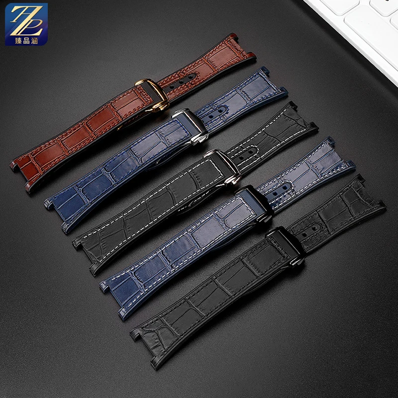 Ремешок для часов из воловьей кожи 25x14 мм с резиновой нижней частью для Omega Constellation 41 мм, ремешок Manhattan 39 мм, мужской ремешок для наблюдения за