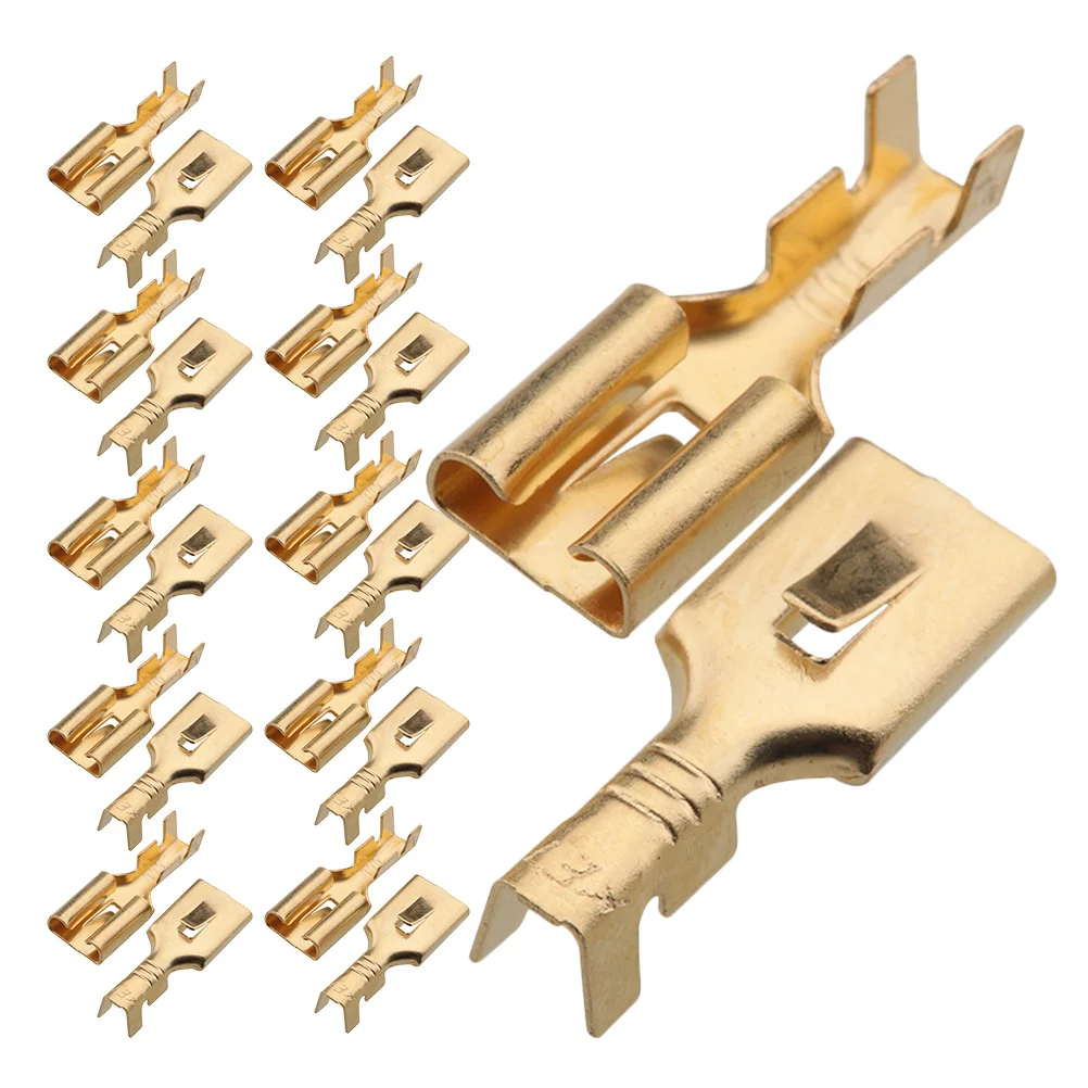 

100Pcs Audio Spade Connectors Female Quick Disconnect Crimp Terminals for Car Speaker Wiring Automotive Wire Connectors