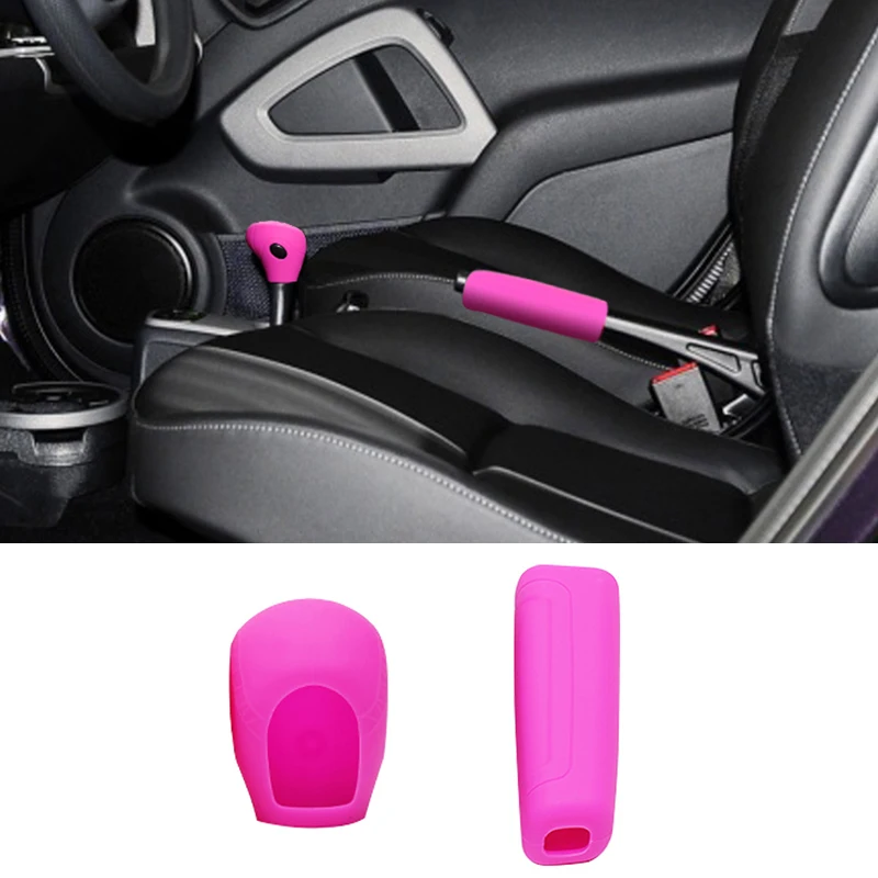 Car Handbrake Lever Gear Shift Lever Silicone Anti-skid Protective Cover For Smart 451 453 Fortwo Forfour Interior Accessories