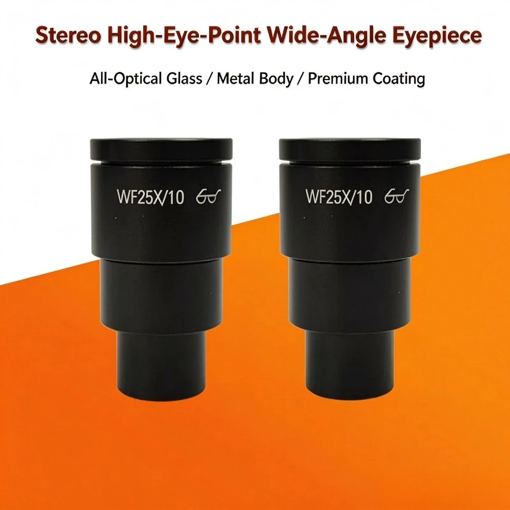 Stereo Microscope WF25 X/10mm Wide-Angle Field High Eye Point Eyepiece ...