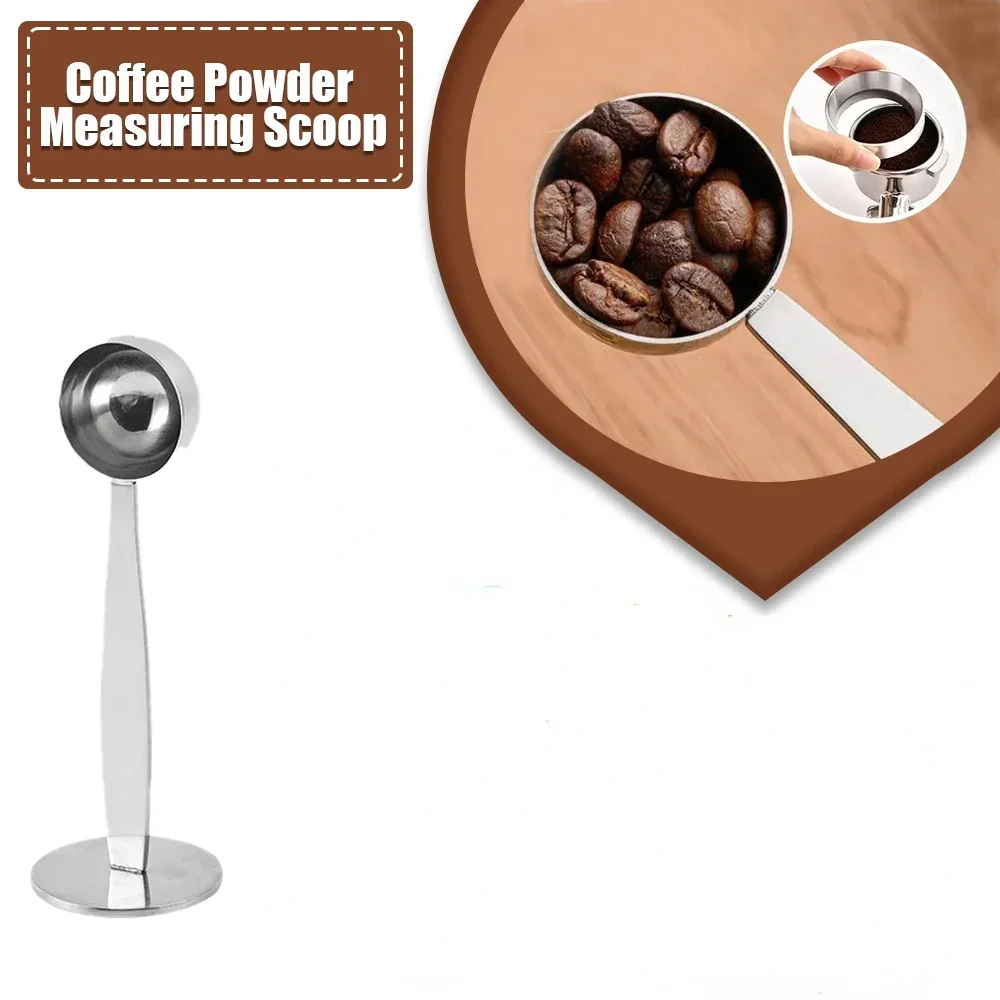 

Stainless Steel Stand Tamper Spoon Coffee Scoop Portable Coffee Powder Measuring Scoop Kitchen Honey Seasoning Spoon Tool