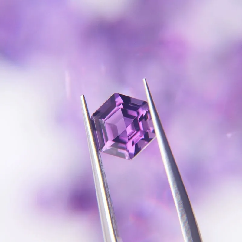 Wholesale High Grade VVS Natural Amethyst Gemstones Faceted Hexagon Shaped Calibrated Size7x7mm Amethyst  For Jewelry Making